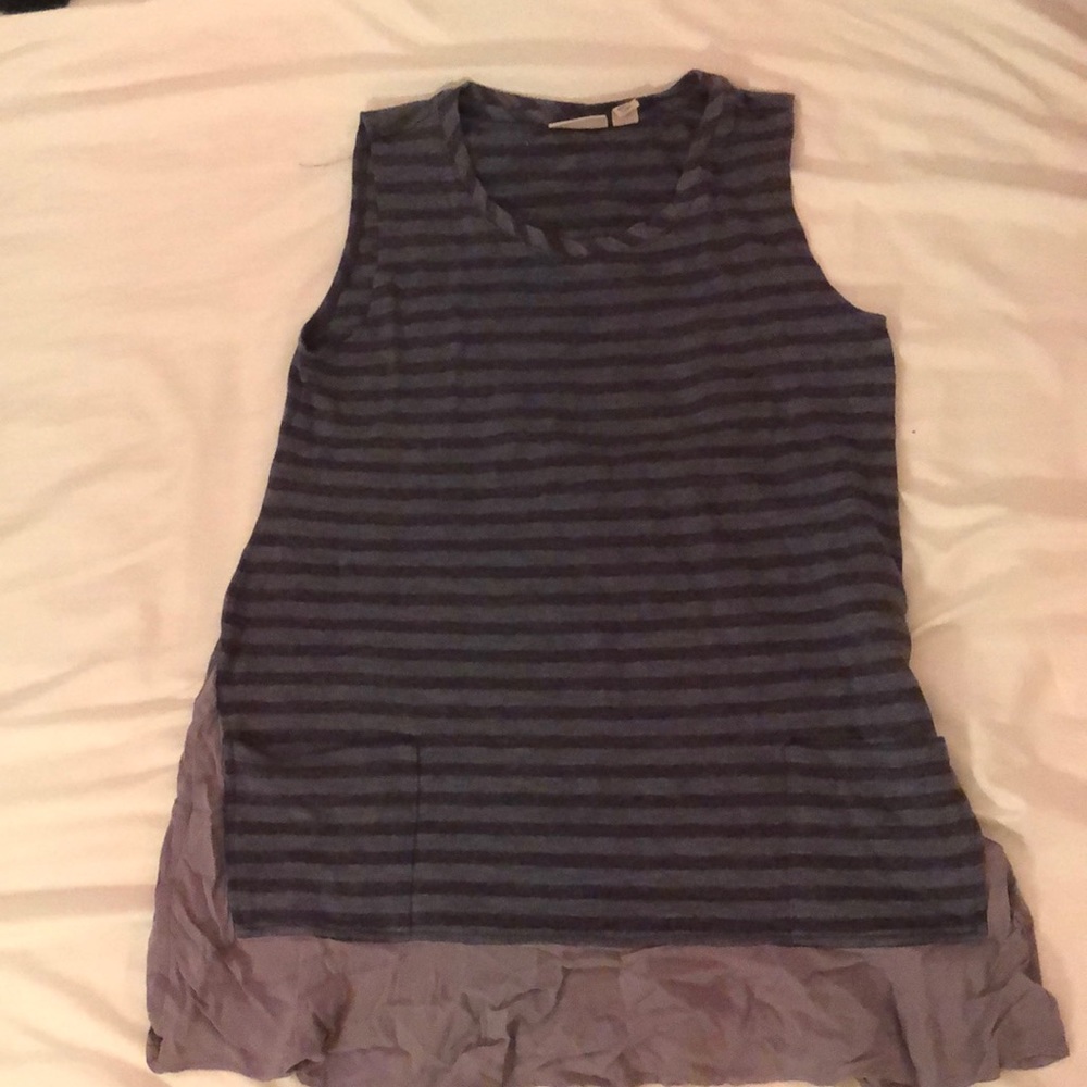 LOGO Sleeveless Top XXS Blue/Black/Grey with Pockets